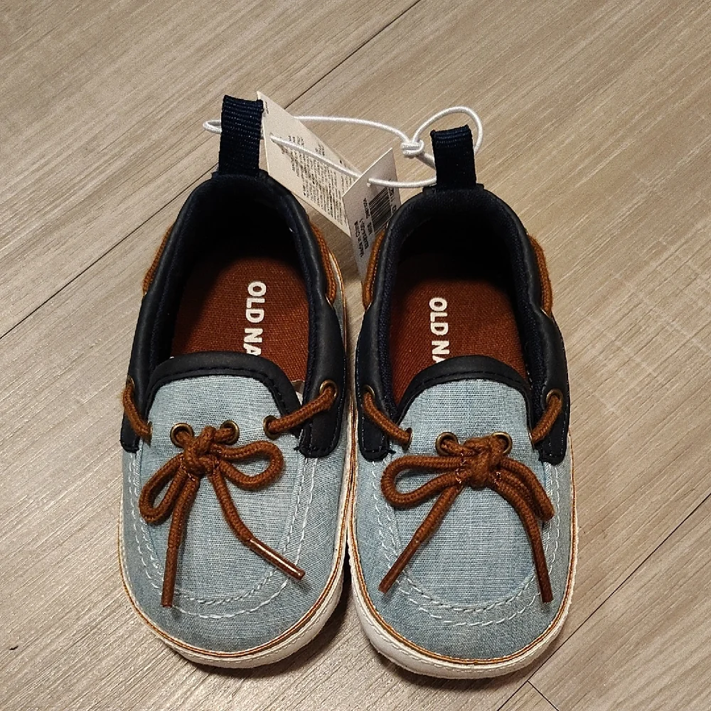 Old Navy Light Blue and Brown Boat Shoes